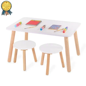 Mesa Rectangular - Dos Bancos Circulares (no barnizada)