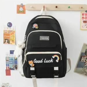 Mochila + bolsita morral + bolso + estuche